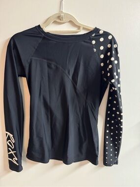 Roxy Black Polka Dot Long Sleeve Rashguard
